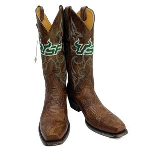 GAMEDAY BOOTS University Of South Florida Bulls Cowboy Boots Brown Size 9